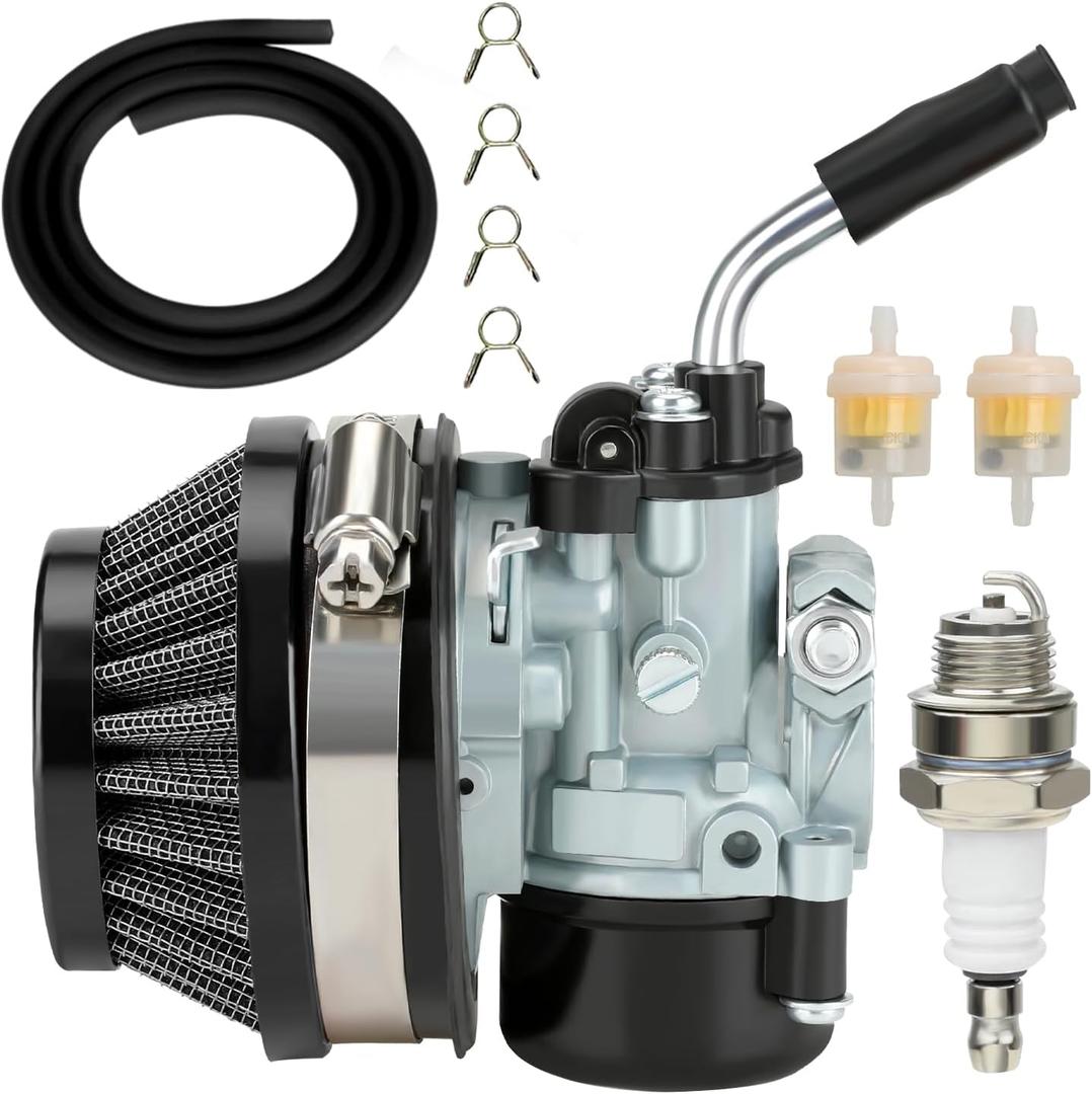 YOXUFA 2 Stroke Carburetor Assembly for 80cc 100cc 49cc 50cc 66cc Engine Gas Motor Motorized Moto Bike Motorcycle Bicycle Chinese Scooter Moped Dirt Bike Parts