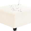 Levoberg Waterproof Square Ottoman Cover Large Square Folding Storage Ottoman Bench Slipcovers Footrest Stool Covers Oversized Ottoman Coffee Table Covers Cube with Elastic Bottom L Beige