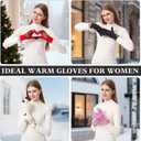 Honnesserry Cable Knit Winter Gloves for Women Elastic Cuff Thermal Touchscreen Gloves for Cold Weather