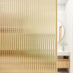 Beautyhero Window Privacy Film, Stained Glass Window Film, 3D Reeded Glass Window Film, Frosted Window Stickers for Bathroom, Adhesive Decorative Window Film UV Blocking, 23.6x78.7 in