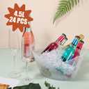 Norme 64 Pcs Oval Storage Tub with Handles, 4.5L Plastic Clear Ice Bucket Wine Beer Champagne Bottle Drink Cooler Tub for Christmas Parties Beverage, Storage Basket Gift