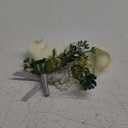 Formery Corsage Boutonniere Set White Calla Lily Corsages Wristlet Pearl Wrist Flower Accessories for Prom Wedding, White 