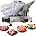 Commercial Meat Slicer, 12 inch 320W Frozen Meat & Deli Slicer, Premium Carbon Steel Blade with Built-in Sharpener, 0-0.6 inch Adjustable, Semi-Auto for Commercial and Home Use