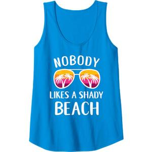 Womens Nobody Likes a Shady Beach Sunglasses Funny Beach Vacation Tank Top Medium