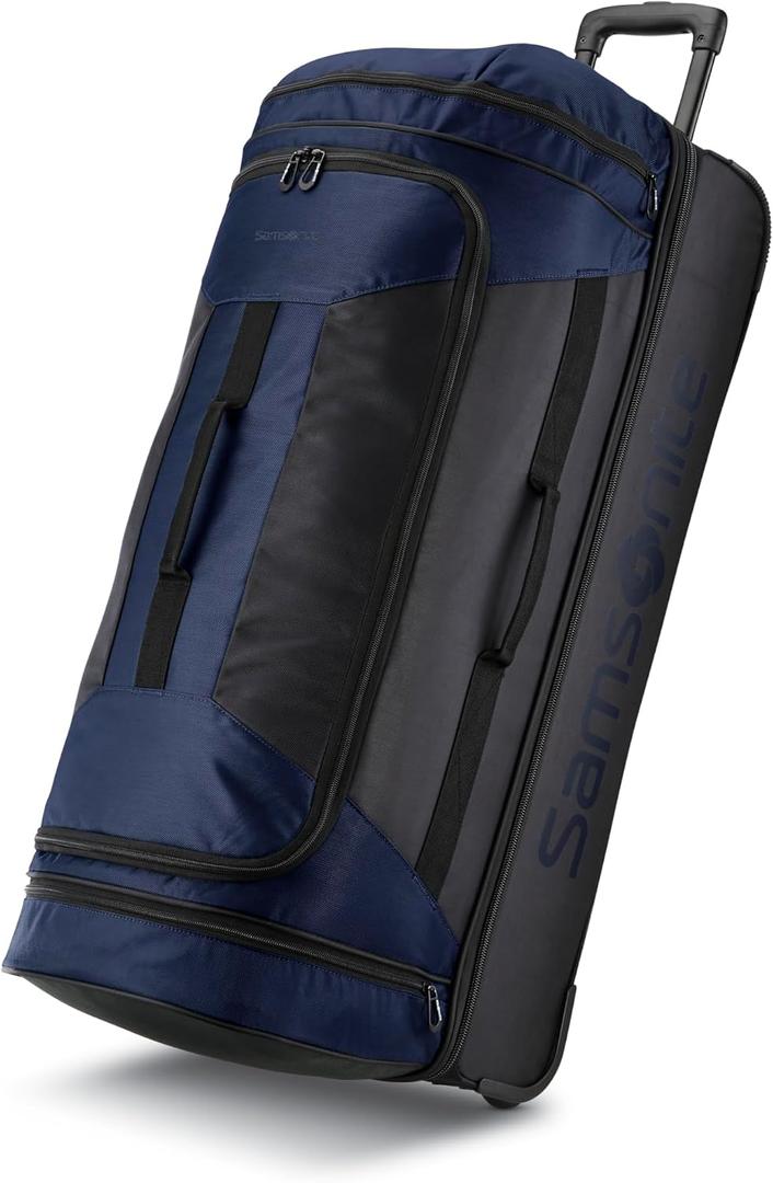 Samsonite Andante 2 Wheeled Duffel Bag 32-Inch Durable Rolling Luggage with Inline Skate Wheels, Push-Button Handle & Spacious Compartments Travel-Friendly and Lightweight- Navy/Black