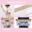 Mahjong Bag -Clear Waterproof Mahjong Tiles Bag with Shoulder Strap Zippered & Letters, Case Only (Pink)