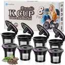Reusable K Cups for K-eurig, 8 Pack K Cup Reusable Coffee Pods, Universal Reusable K Cup for K-eurig 1.0 and 2.0, Refillable K Cup Coffe Pods BPA Free