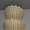 2Pcs Scalloped Wall Basket Set (16108in & 1486in), Handwoven Rattan Wicker Hanging Baskets, Boho Style Wall Decor and Storage Organizer for Living Room, Bathroom, Bedroom, or Entryway (Natural m3)