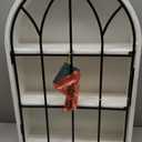 Kate and Laurel Megara Decorative Wooden Hanging Arched Wall Cabinet with Door for Open Storage; 16 x 6 x 24; White and Black; Wooden Floating Wall Bathroom Cabinet for Above Toilet Storage