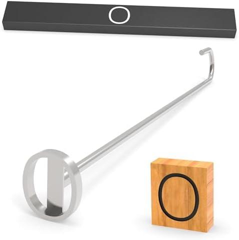 PKPKAUT Steak Branding Irons Personalized for Steak, Buns, Wood & Leather | Personalized Stainless Steel BBQ Brander | Branding Stick with Gift Box | 12" Hand-Forged Handle (1" Letter, O)