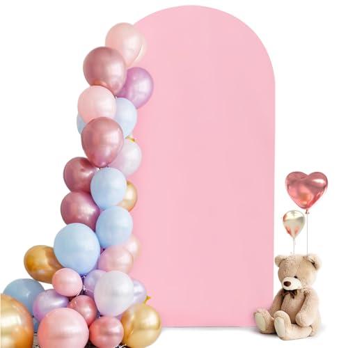 HEMMOTOP Pink Arch Backdrop Cover 7.2 ft (No Arch Stand), Spandex Arch Covers Stretchy Backdrop for Balloon, Birthday Party, Party, Ceremony, Valentine's Day, Baby Shower, Banquet Arch Decoratio