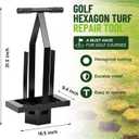 Lounsweer Golf Hexagon Turf Repair Tool, Heavy-Duty Sod Cutter Grass Plugger for Quick Turf Repairs, Dual Handle Golf Course Grass Maintenance Tool for Athletic Field and Professional Groundskeeping