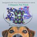 wegreeco Washable Dog Diapers - Washable Male Dog Belly Wrap - Pack of 3 (Turtle, Medium)