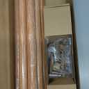 Boho Wood Curtain Rods For Windows 66 to 120 Inches, 1 Inch Heavy-Duty Adjustable Decorative Curtain Rods With Branches Leaves Hollow Finials for Bedrooms and Living Rooms In Farmhouses.