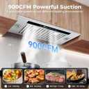 Range Hood Insert 30 inch, 900 CFM Smart App/Voice/Gesture/Touch Control, Stainless Steel Kitchen Hood with 4 Speed Fan, Ductless Range Hood Convertible, Adjustable LED Lights