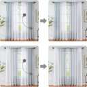 Grey Ombre Sheer Curtains 84 Inch Long for Living Room Bedroom, Crinkle Gradient Curtain Panels Rod Pocket for Boys Room Chiffon Light Filtering Window Drapes for Nursery, Study, Garden, Yard, 52"W