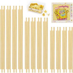 12PCS Needlepoint Stretcher Bars for Needlework 6"/7"/8" with 50 Thumb Tacks ,Wooden Canvas Stretcher Bars for Embroidery Stitch Frame Set Bundle6"/7"/8"