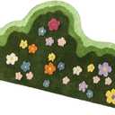 Irregular Cute Green Floral Spring Area Rug,Non Slip Water Absorbent Modern Aesthetic Soft Microfiber Decorative Carpet,Bath Rug Bathroom Shower Floor Mat,Plants Flower Rug Floor Mat for Bedroom (1'11" x 3'11" (Novelty))