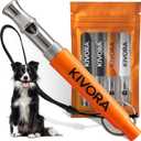 KIVORA 4 Pack Dog Whistle to Stop Barking Neighbors Dog,304 Stainless Steel Adjustable Ultrasonic Silent Dog Training Whistle for Recall & Bark Control,Professional Whistle Suitable for All Dogs (Orange,Black,White)