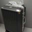 Carry On Luggage with Spinner Wheels, 8010S Aluminum Frame Zipperless Polycarbonate Hard Shell Suitcase (ZX-Core, Charcoal Metallic, 20 Inch)