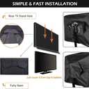 Outdoor TV Cover 55-58 Inch with Clear Scratch Resistant Front Flap + Bottom Cover, HOMEYA 600D Weatherproof & Waterproof TV Screen Protector, Fits Most TV Mounts Stands with Remote Controller Pocket