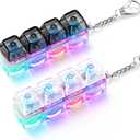 2 Pack Keyboard Fidget Toy Light Up Clicky Keyboard Clicker Fidget Keychain Clicky Fidget Toys for Adults, Sensory Toy for Boost Focus & Calm Anxiety at Work, Travel Stress Relief Gifts
