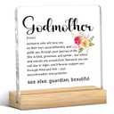 Godmother Gifts From Goddaughter Godson, Godmother Definition Clear Acrylic Desk Decor, Gifts for Birthday Christmas Mothers Day Anniversary, Decorations for Living Rooms Offices Homes