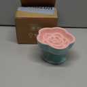 S&Q's CERAMICS Raised Slow Feeder Cat Bowl, Ceramic Elevated and Titled Glass Food Bowl Small Dogs Slow Feeder, Flower Shaped Cute Cat Dish for Dry and Wet Food (Pink, 5.8")