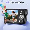Digital Camera 4K for Kids: 48MP Cameras for Teens Photography - Autofocus Photo Camera Gifts for Children Ages 5-18 - Compact Cmara for Beginner - Point and Shoot Digital Cameras with 32GB TF Card