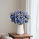 Artificial Lily Flowers 14'' for Outdoors 6 Bundles Fake Flowers Plastic Plants UV Resistant for Home Garden Spring Summer Outdoor Indoor Decorations (Blue)