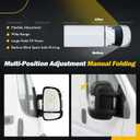 14-26 Right Passenger Side Mirror Compatible with Ram Promaster 1500 2500 3500 2014-2026 Cargo Van,W/Heated/Power Folding/Turn Signal/Temp Sensor/Power Glass/Black,5VE99JXWA(8+2Pins)