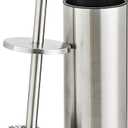 Brushed Nickel Toilet Brush and Holder Set, Toilet Brush for Bathroom, Heavy Duty Toilet Bowl Brush with Holder, Removable Inner Bowl and Splash Protection