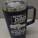 SANDJEST Papa Tumbler with Handle 20oz Coffee Travel Mug Cup Grandfather Gift for Grandpas Grandfathers Grandad Birthday Papa Gifts for Grandpa from Granddaughter Grandson