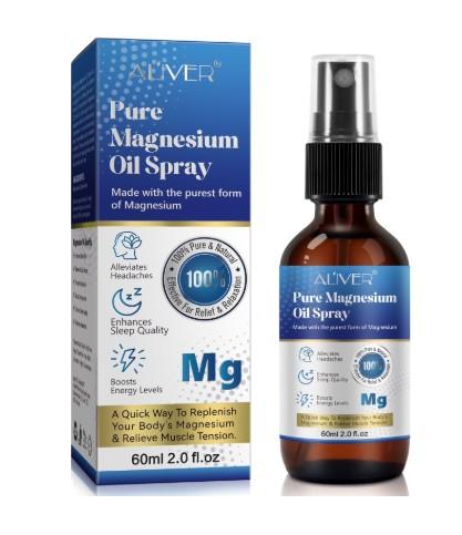 Aliver Pure Magnesium Oil Spray-Enhances Sleep Quality & Effective for Stress Relief & Relaxation-2.0 fl. oz