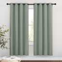 NICETOWN Sage Green Blackout Curtains & Drapes for Bedroom - Room Darkening Energy Saving Thermal Insulated Grommet Voice Reducing Window Treatments for Living Room (1 Pair, W46 x L72)