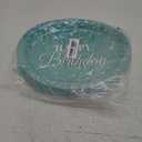 50Pcs Teal and Silver Birthday Oval Paper Plates 11Inch Large Blue Glitter Diamonds Platters Happy Birthday Party Decors Heavy Duty Dish Tray for Girls Women Birthday Gathering Tableware Set Supplies