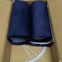 GOSO Blue Lamp Shades Set of 2, Faux Silk Lamp Shade Medium, 11×13×10 Inches Spider Drum Lampshades for Table Lamps and Floor Lamp Replace the Decorated Bedroom, Modern Living Room, Simple Assembly, Blue Natural