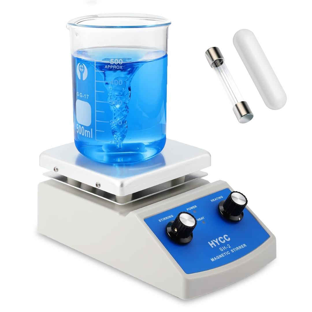HYCC Magnetic Stirrer Hot Plate Max 716F, 100-2000RPM Hot Plate with Magnetic Stirrer, 2000mL Magnetic Hotplate Stirrer, Magnetic Stirrer w/Magnetic Stir Bar
