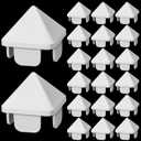 Sasylvia 20 Pcs 1.5 x 1.5 (1.39 x 1.39 Internal Dimension) White Vinyl Picket Fence Caps Outdoor White Vinyl Caps Vinyl Fence Post Caps for Garden Fencing Protect from Harmful Water Debris Part Square