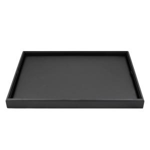 BLACK PREMIUM SOFT PADDED LEATHERETTE PLAIN PRESENTATION TRAY STACKABLE