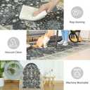 Przemy Area Rug for Living Room, 4x6Ft Washable Non-Slip Rugs for Girls's Bedroom, Floral Carpet for Entryway Office Kitchen Dining Room, Black and Beige