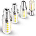 E12 LED Bulb Dimmable Equivalent 25W-40W 4000K Natural White Candelabra Base AC120V 450lm 4W T6 C7 E12 Candle Small Base for Ceiling Fan Chandelier Pendant Lighting Salt Lamp Wall Sconce, 4 Pack