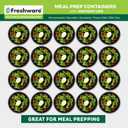 Freshware Meal Prep Containers with lids [150 Pack] Food Storage Containers, Bento Box, BPA-Free, Stackable, Microwave, Dishwasher, Freezer Safe, 32 Oz, Black