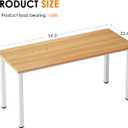 Need 54.3 Inch Large Computer Desk, Modern Simple Style Desk for Home Office, Basic Writing Table for Study Student, Teak White