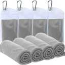 4 Pack Cooling Towels (40"x12") - Instant Cooling Reusable Microfiber Towels for Sports, Gym, Camping, Yoga, Fitness & More