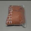 Women’s Square Neck Long Sleeve Dress Tiered Ruffle A-Line Flowy Mini Dresses with Pockets (S, Brown)