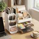 Makeup Organizer with Drawers, Large Cosmetic Display Cases for Skincare Organizers, Bathroom Organizers and Storage Countertop, Easy To Storage Skincare, Brushes, Lotions, Lipstick (White)