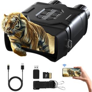 GTHUNDER Night Vision Goggles Binoculars with Remote Monitor on App | Crystal Clear 4K UHD Video & 52MP Full Color Photos on 4" HD Screen |10X Zoom Ideal for Camping Hunting & Wildlife Observation