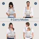 Ergobaby Omni Dream Cotton Baby Carrier Newborn to Toddler - Breathable Baby Carrier for Summer - All-Position Carriers for Newborn to Toddler with Lumbar Support (7-45 lbs) - Cotton, Pearl Grey