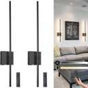 Ditoon Battery Operated Wall Sconce Set of 2, Black USB Rechargeable Sconces Wall Deco Set of Two, Dimmable Cordless Wall Sconce with Remote Control, LED Wireless Wall Lighting,31.6 in